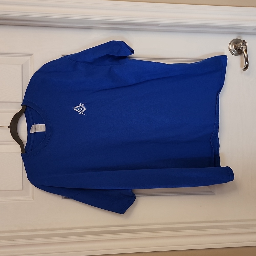 Vintage Gildan Freemason T Shirt Blue 2XL.